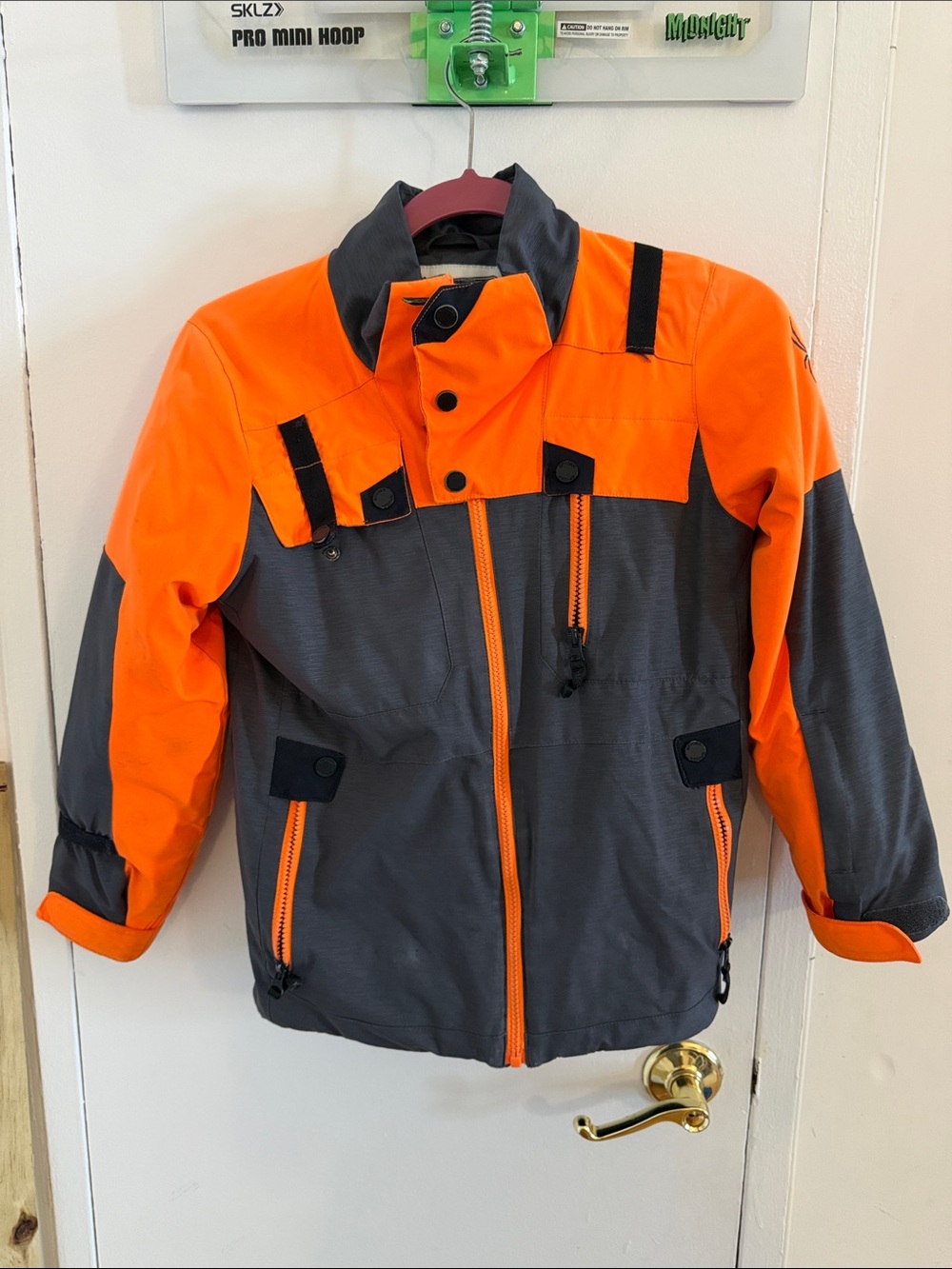 Spyder Kids Orange and Gray Ski Jacket